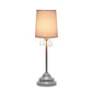 All The Rages Simple Designs Gray Table Lamp With Fabric Shade & Hanging Acrylic Beads