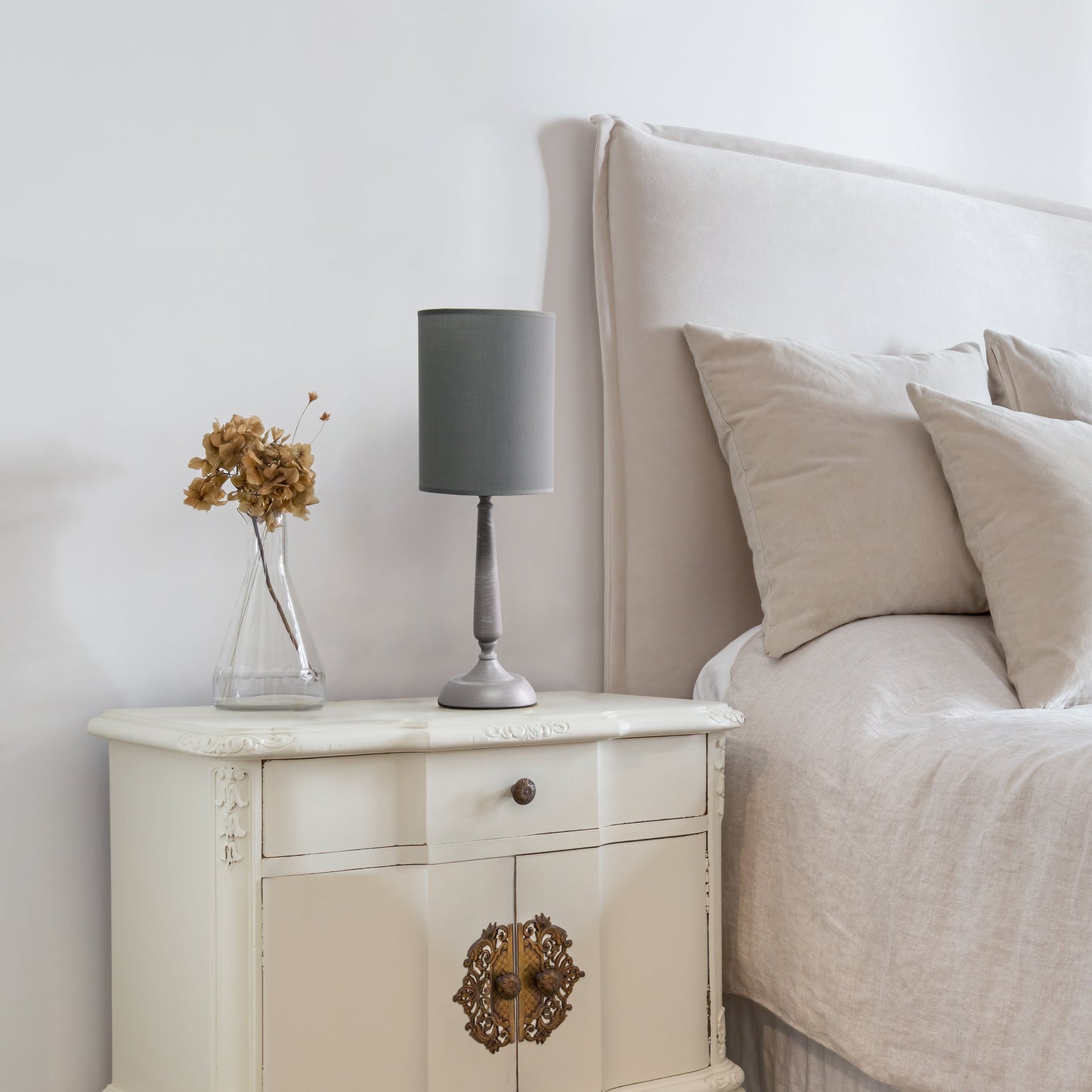 All The Rages Simple Designs Gray Wash Traditional Candlestick Table Lamp