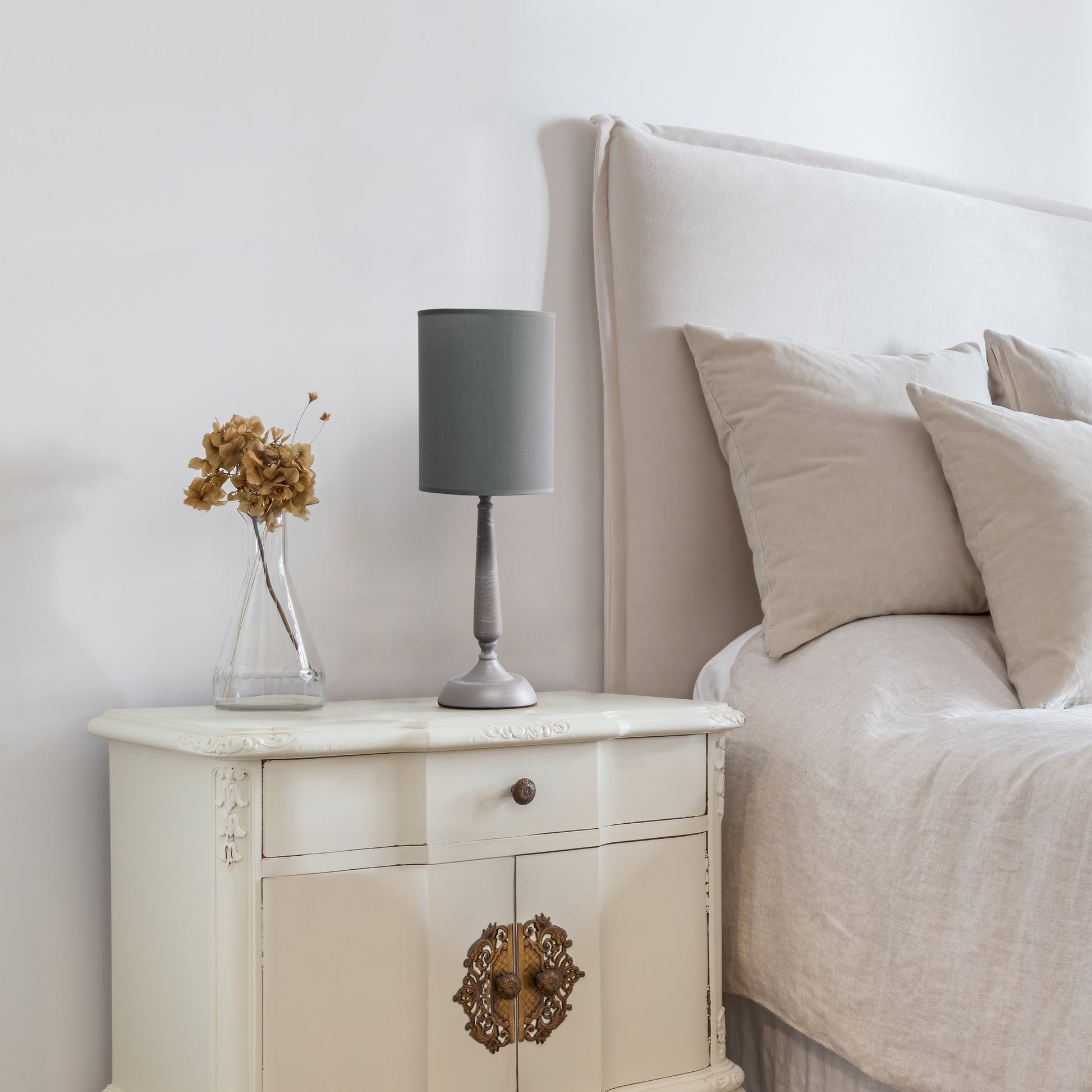 All The Rages Simple Designs Gray Wash Traditional Candlestick Table Lamp
