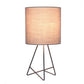 All The Rages Simple Designs Gray Wire Table Lamp With Gray Fabric Shade