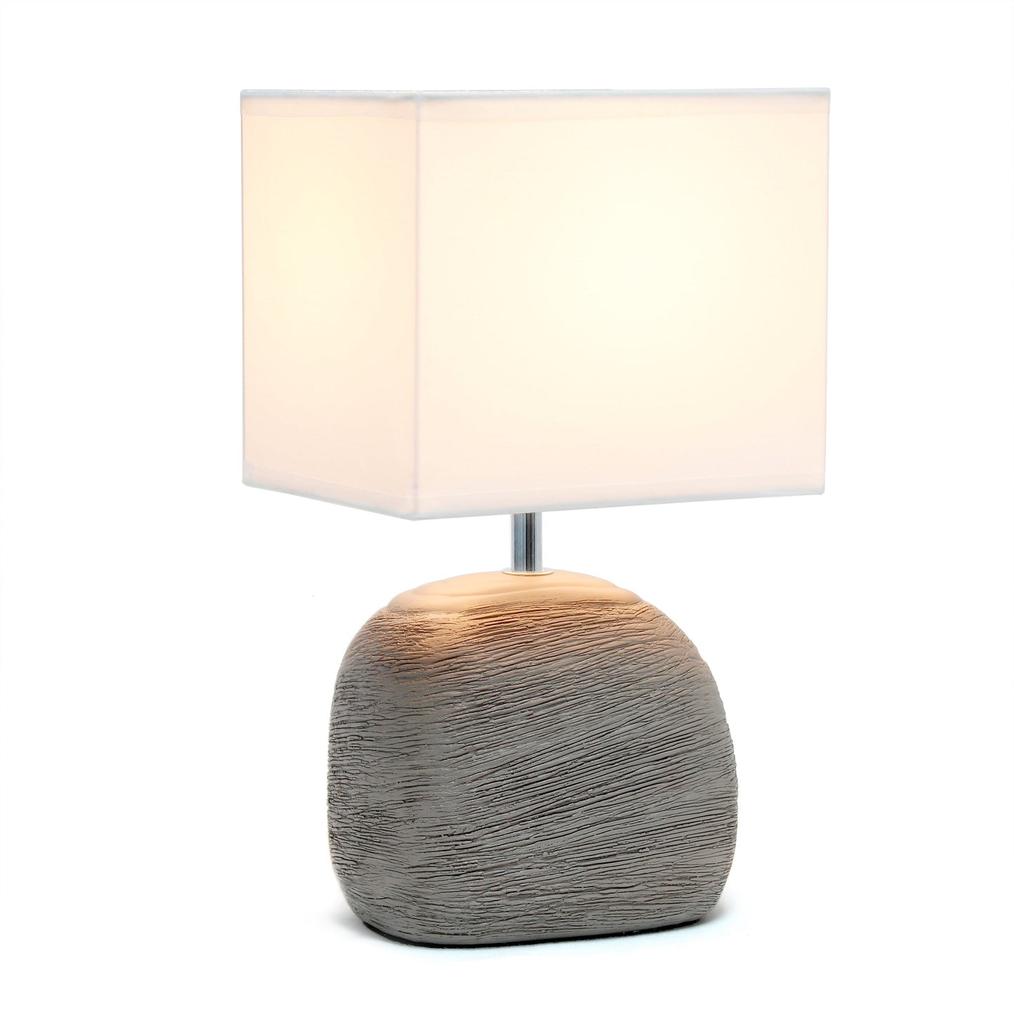 All The Rages Simple Designs Grayish Brown Bedrock Ceramic Table Lamp