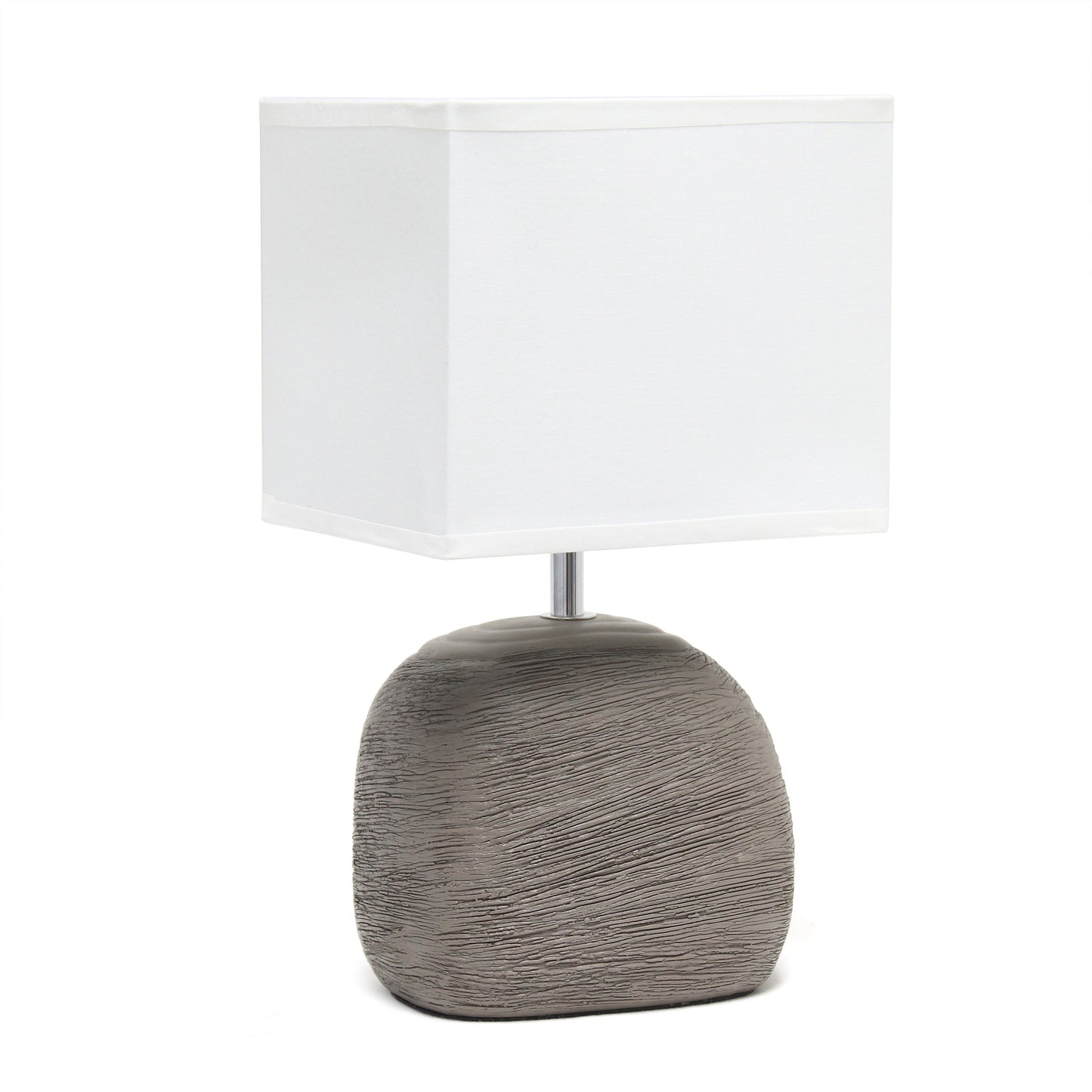 All The Rages Simple Designs Grayish Brown Bedrock Ceramic Table Lamp