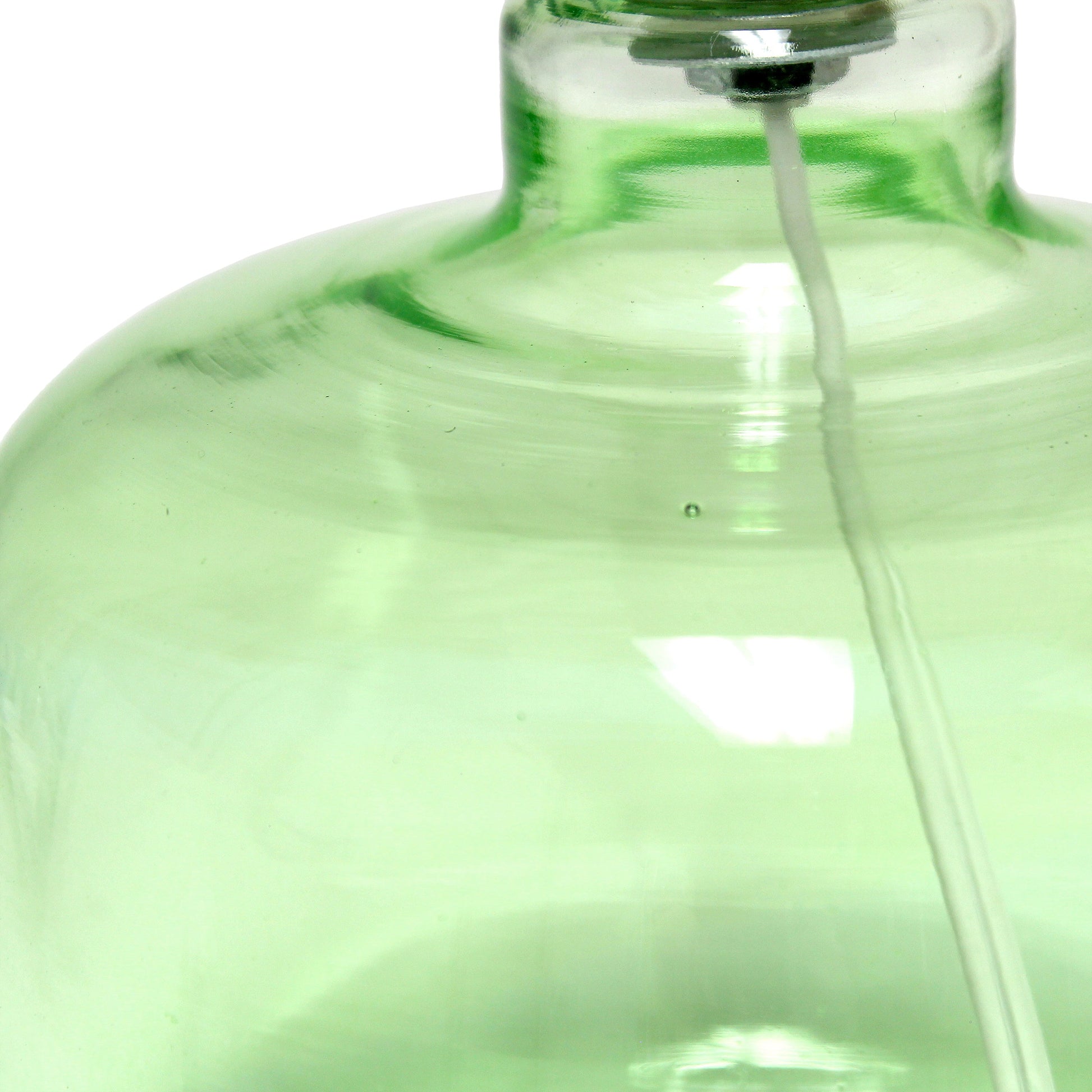 All The Rages Simple Designs Green Glass Table Lamp With White Fabric Shade