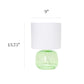 All The Rages Simple Designs Green Glass Table Lamp With White Fabric Shade
