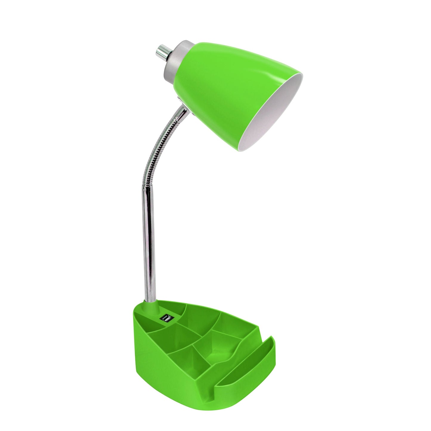 All The Rages Simple Designs Green Semi-Flexible Desk Lamp With iPad Tablet Stand Book Holder & USB Charging Outlet