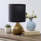 All The Rages Simple Designs Hammered Gold Drip Mini Table Lamp With Black Shade