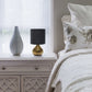 All The Rages Simple Designs Hammered Gold Drip Mini Table Lamp With Black Shade