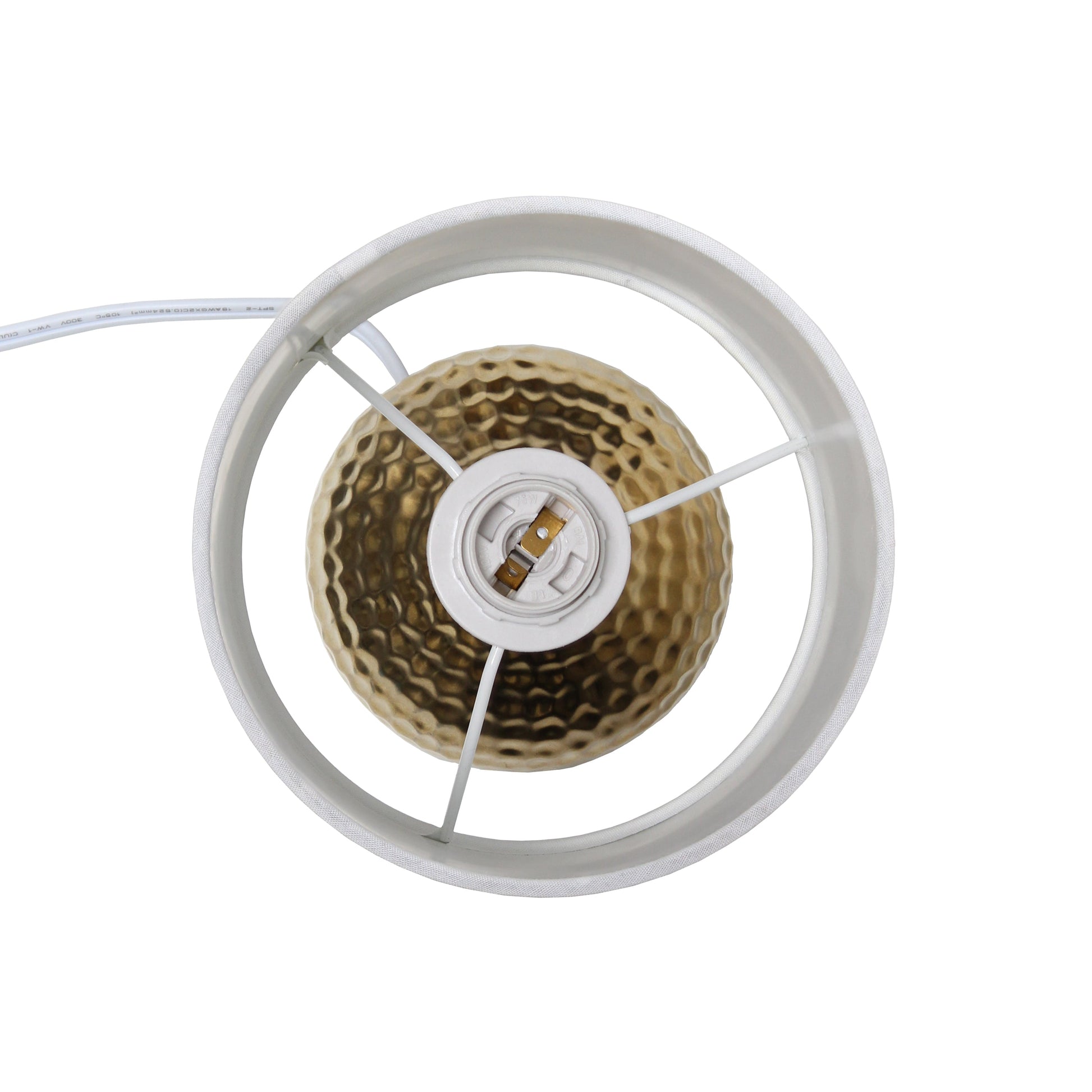 All The Rages Simple Designs Hammered Gold Drip Mini Table Lamp With White Shade