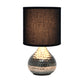 All The Rages Simple Designs Hammered Silver Drip Mini Table Lamp With Black Shade