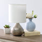 All The Rages Simple Designs Hammered Silver Drip Mini Table Lamp With White Shade