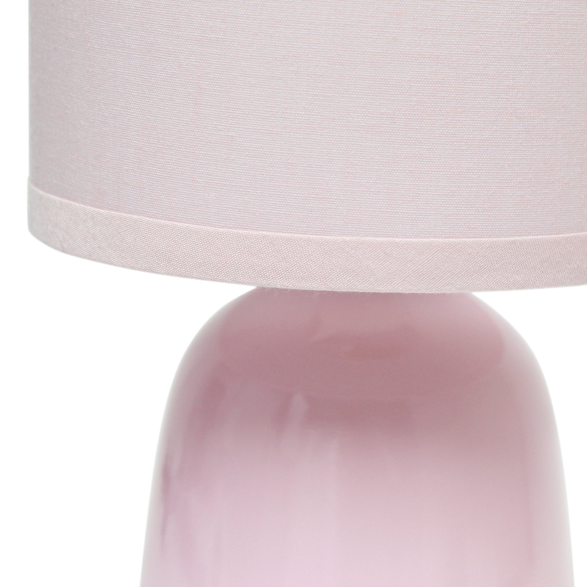 All The Rages Simple Designs Light Pink 10" Ceramic Table Lamp With Matching Fabric Shade