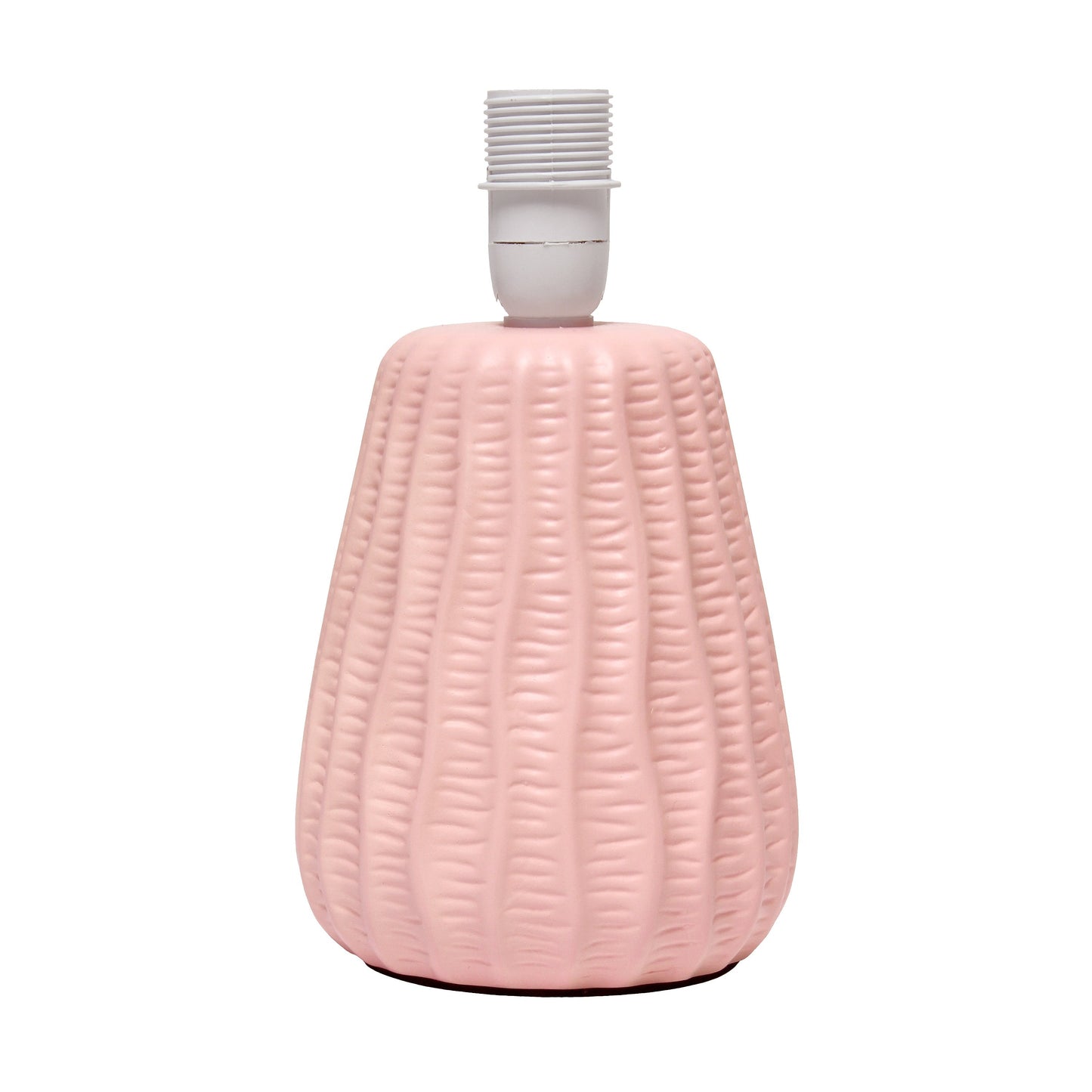 All The Rages Simple Designs Light Pink 11" Ceramic Texture Pastel Table Lamp With Matching Fabric Shade