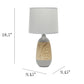 All The Rages Simple Designs Light Wood & Gray Ceramic Oblong Table Lamp