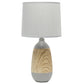 All The Rages Simple Designs Light Wood & Gray Ceramic Oblong Table Lamp
