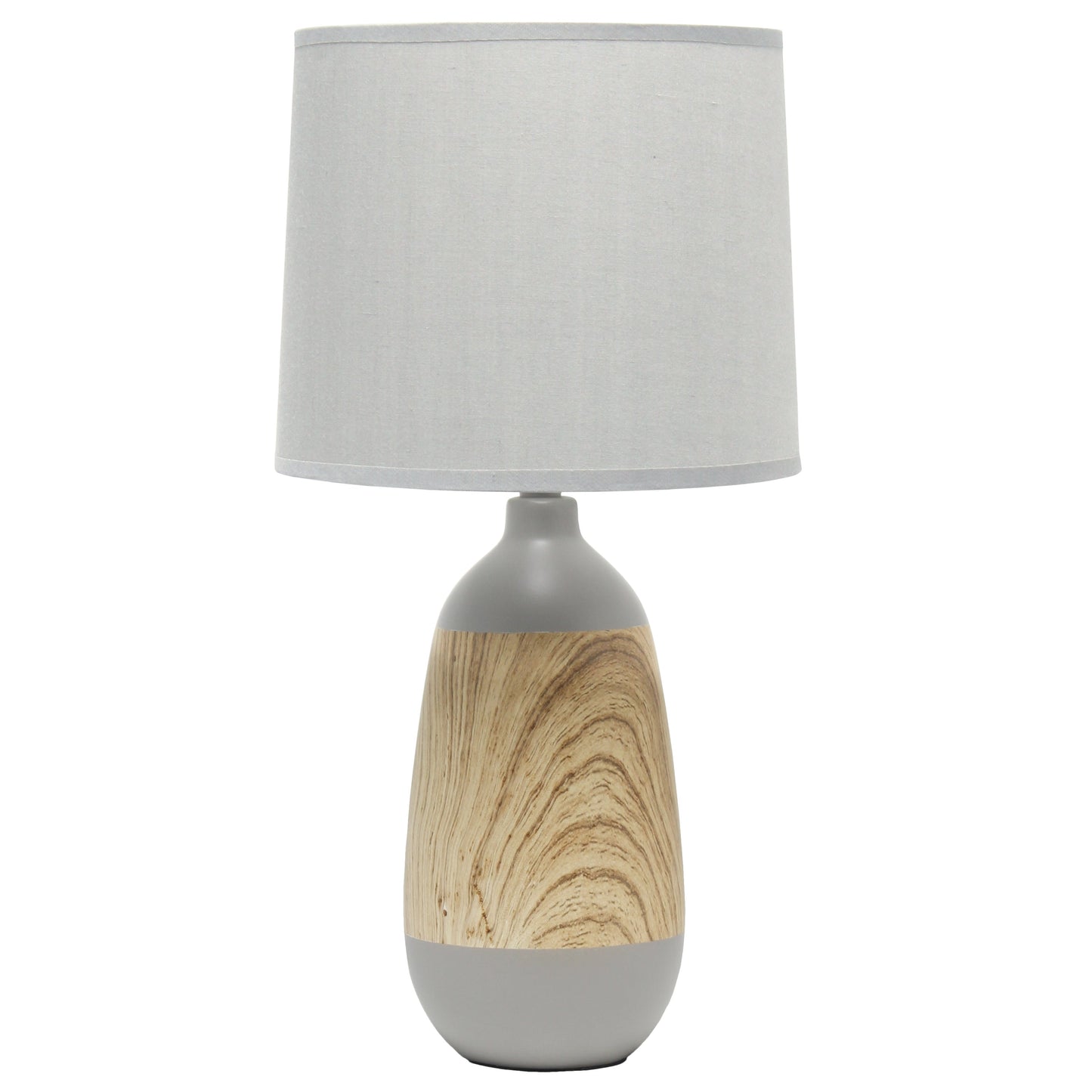 All The Rages Simple Designs Light Wood & Gray Ceramic Oblong Table Lamp