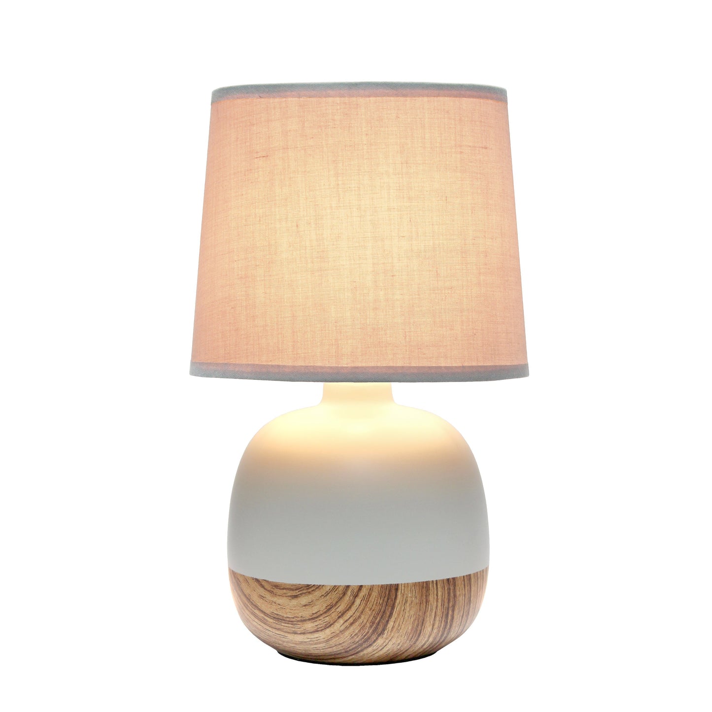 All The Rages Simple Designs Light Wood & Light Gray Petite Mid Century Table Lamp
