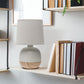 All The Rages Simple Designs Light Wood & Light Gray Petite Mid Century Table Lamp