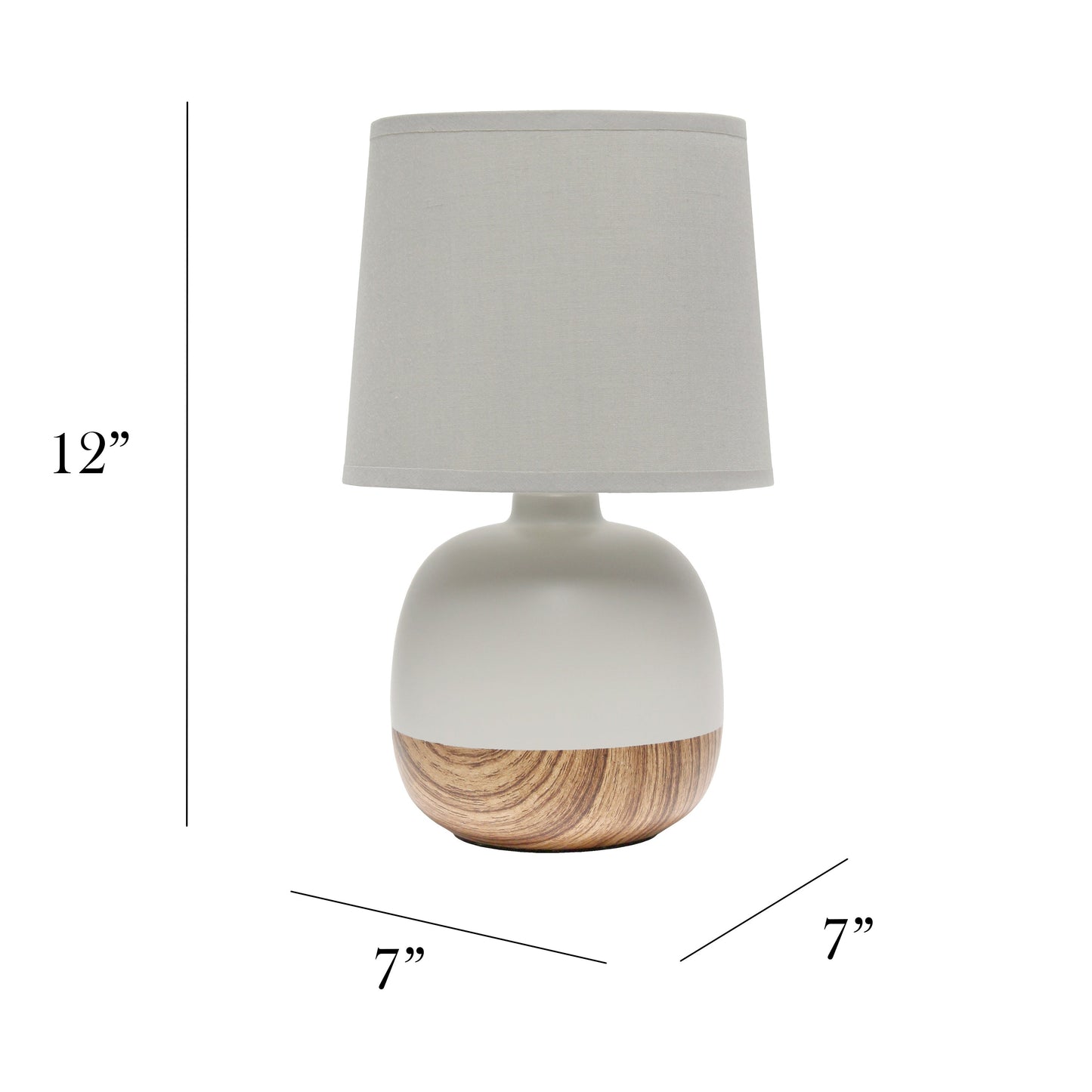 All The Rages Simple Designs Light Wood & Light Gray Petite Mid Century Table Lamp