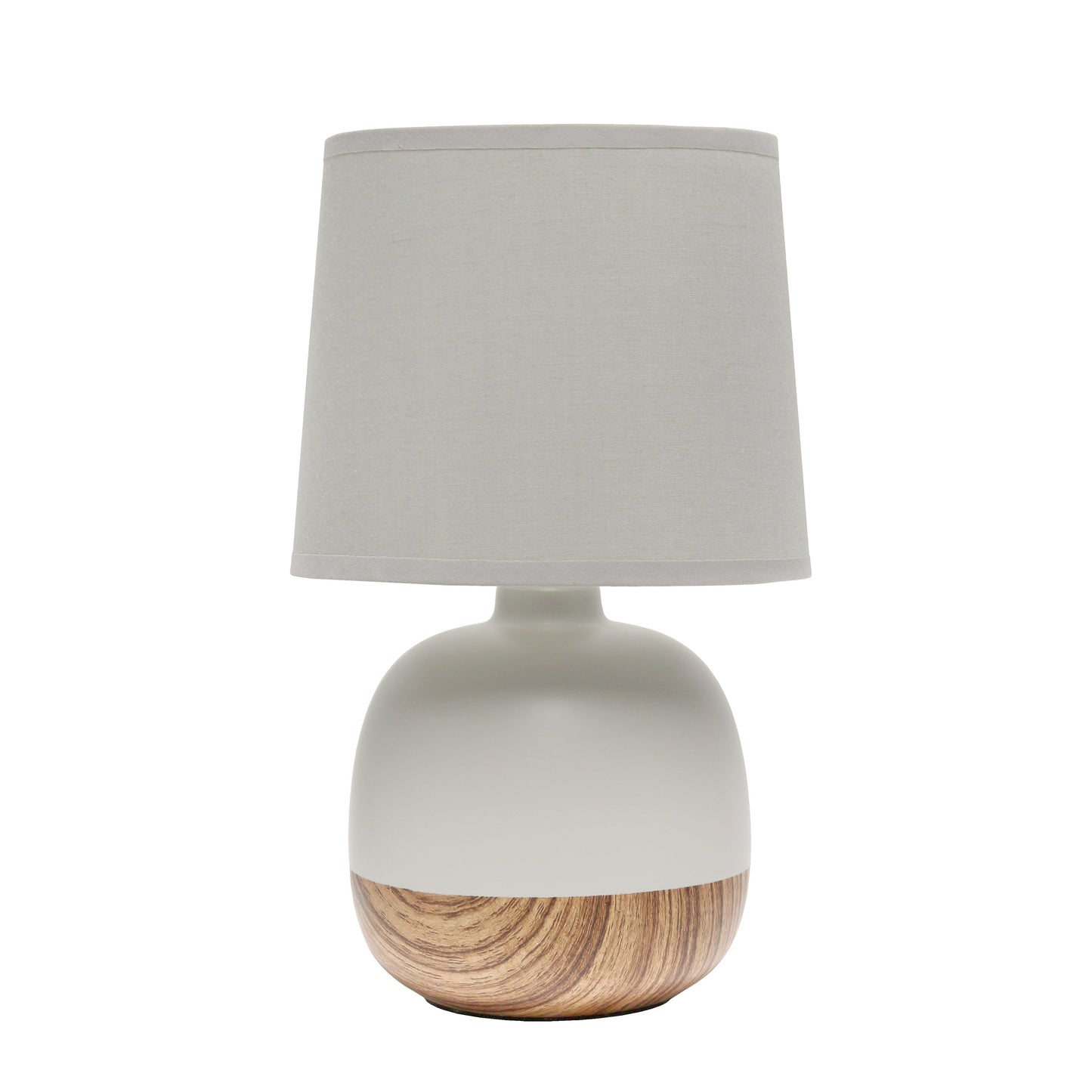 All The Rages Simple Designs Light Wood & Light Gray Petite Mid Century Table Lamp