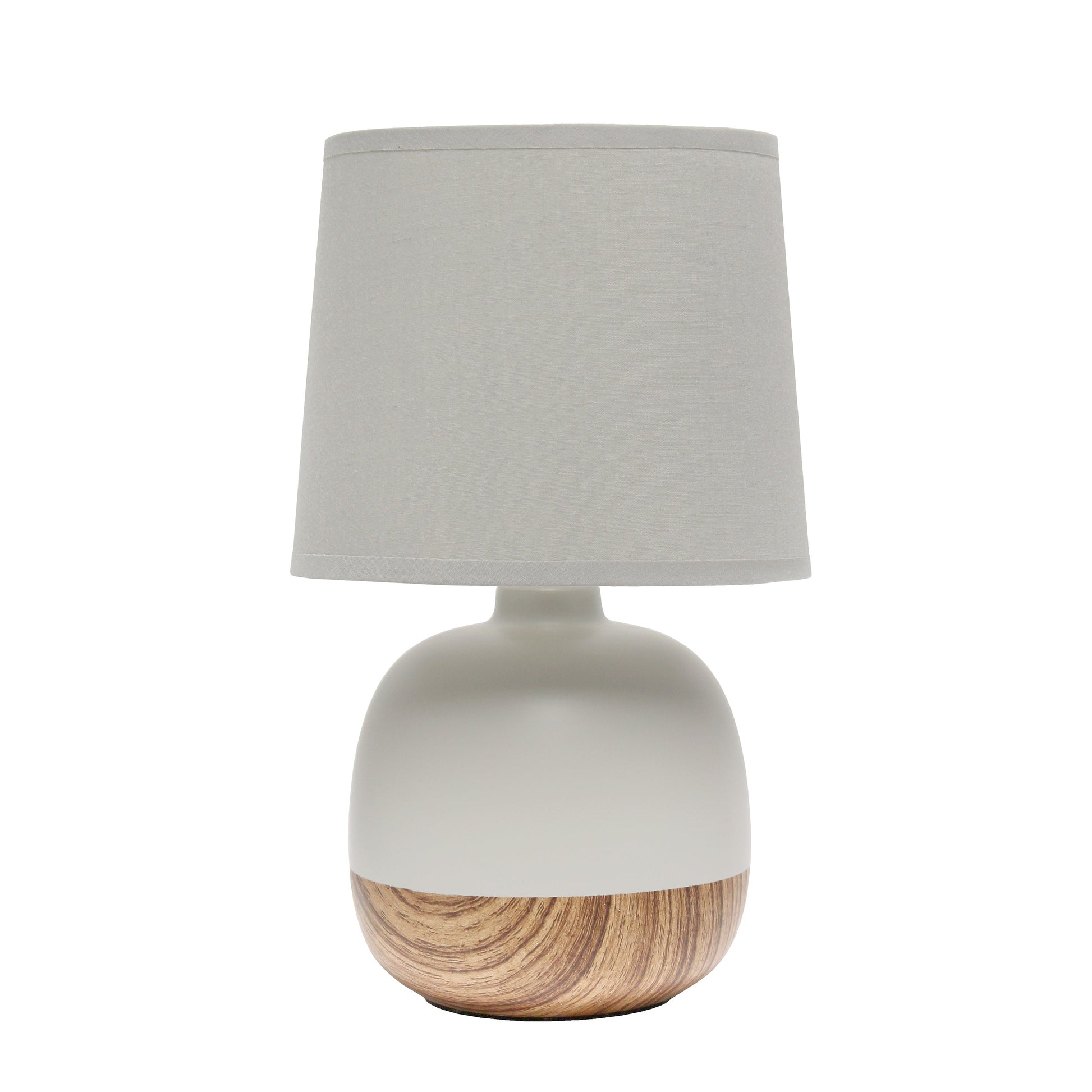 All The Rages Simple Designs Light Wood & Light Gray Petite Mid Century Table Lamp