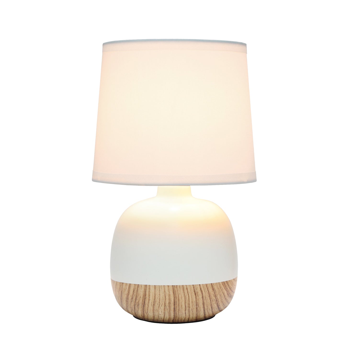 All The Rages Simple Designs Light Wood & Off-White Petite Mid Century Table Lamp