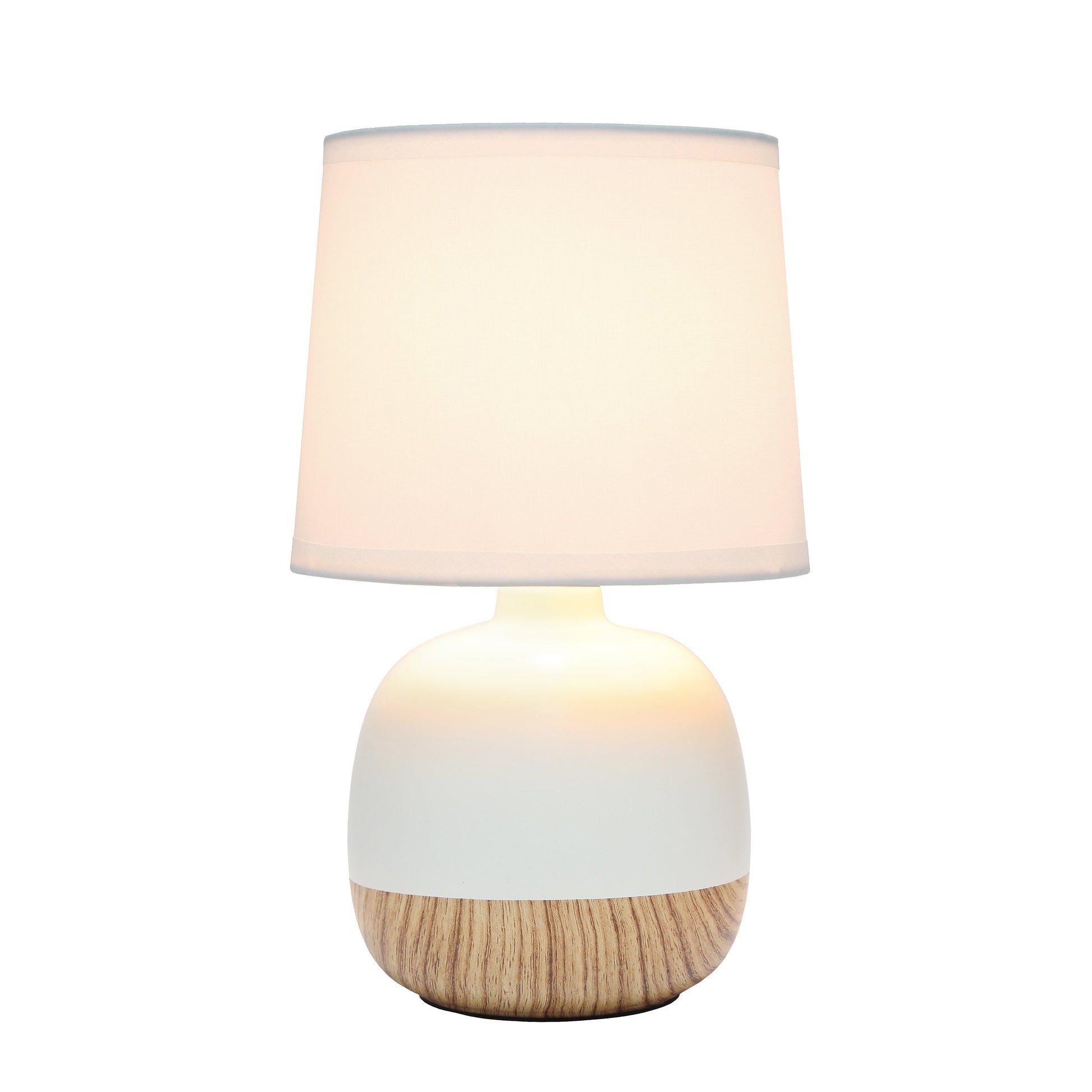 All The Rages Simple Designs Light Wood & Off-White Petite Mid Century Table Lamp