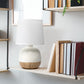 All The Rages Simple Designs Light Wood & Off-White Petite Mid Century Table Lamp