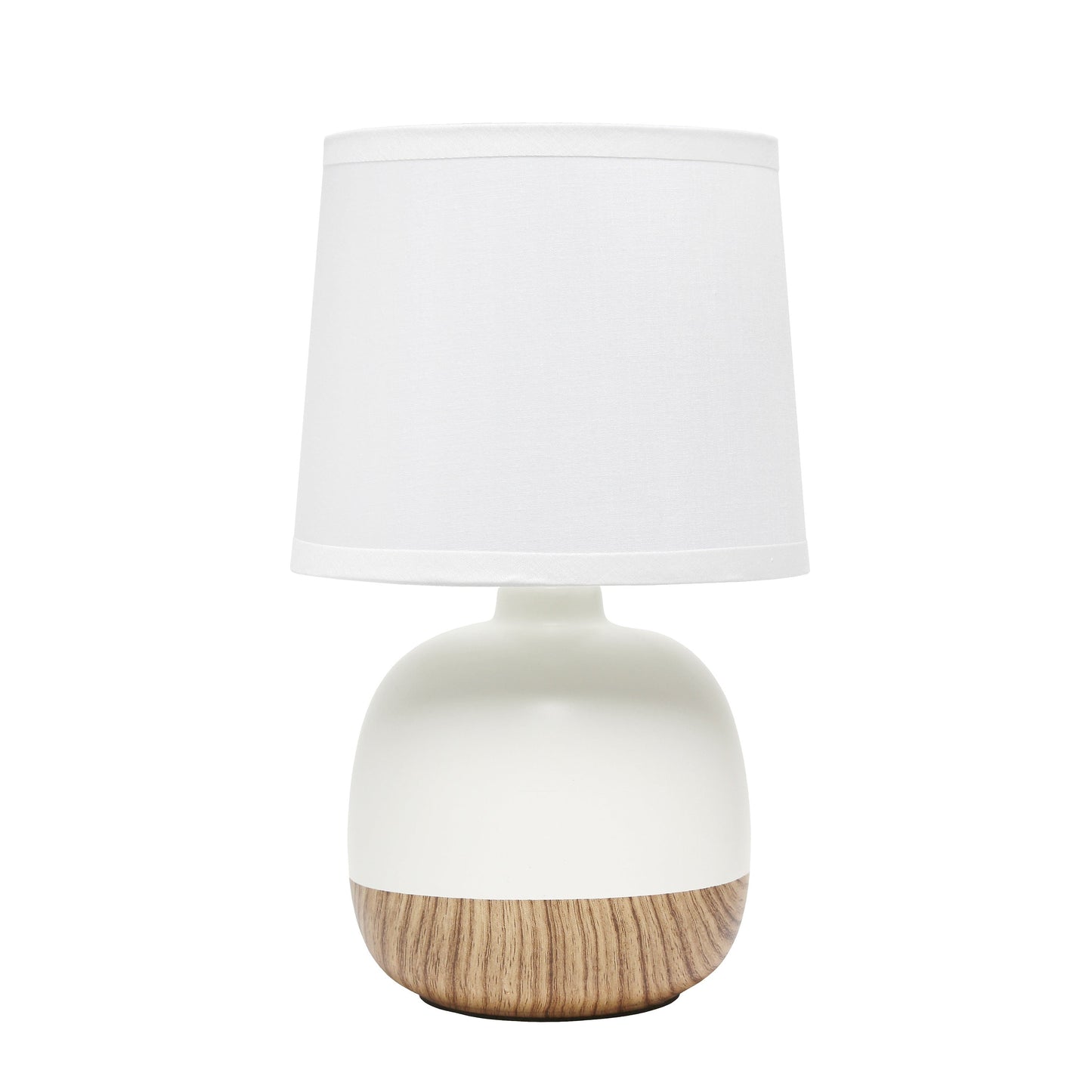 All The Rages Simple Designs Light Wood & Off-White Petite Mid Century Table Lamp