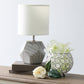 All The Rages Simple Designs Marbled Round Prism Mini Table Lamp With Matching Fabric Shade