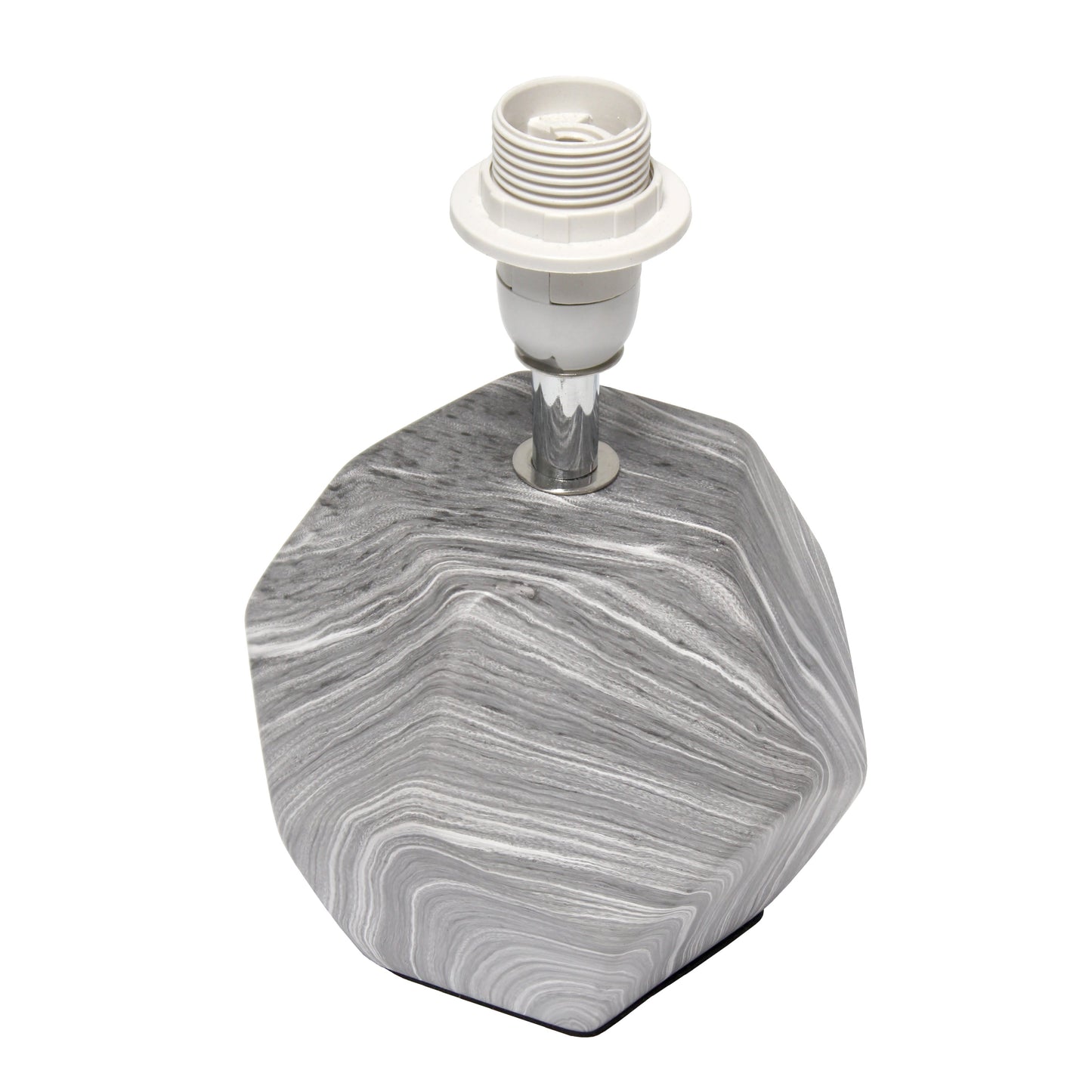 All The Rages Simple Designs Marbled Round Prism Mini Table Lamp With Matching Fabric Shade