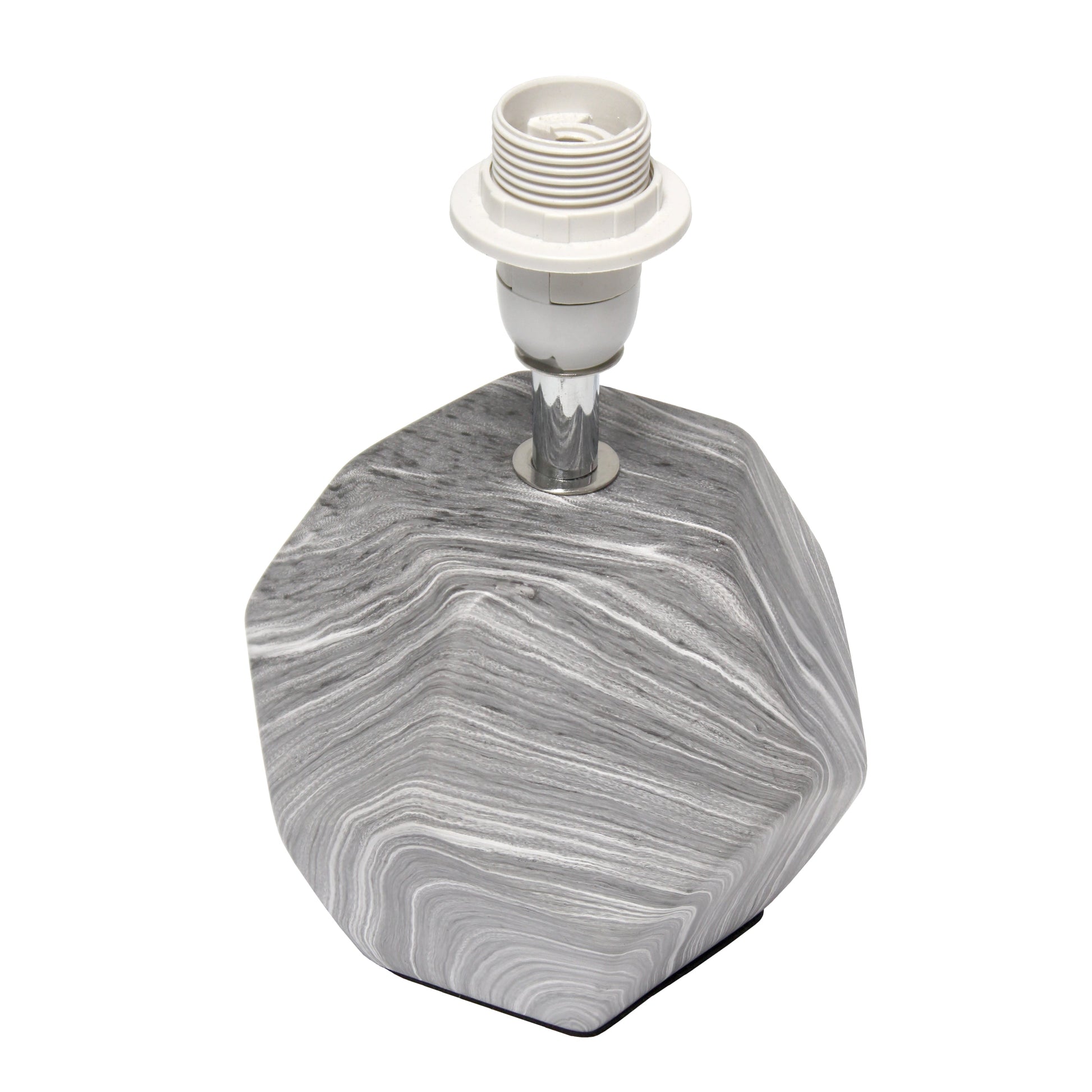 All The Rages Simple Designs Marbled Round Prism Mini Table Lamp With Matching Fabric Shade