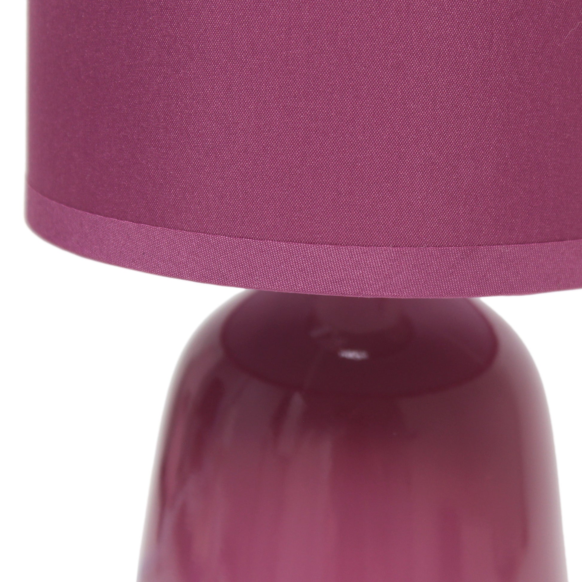 All The Rages Simple Designs Mauve 10" Ceramic Table Lamp With Matching Fabric Shade