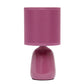 All The Rages Simple Designs Mauve 10" Ceramic Table Lamp With Matching Fabric Shade