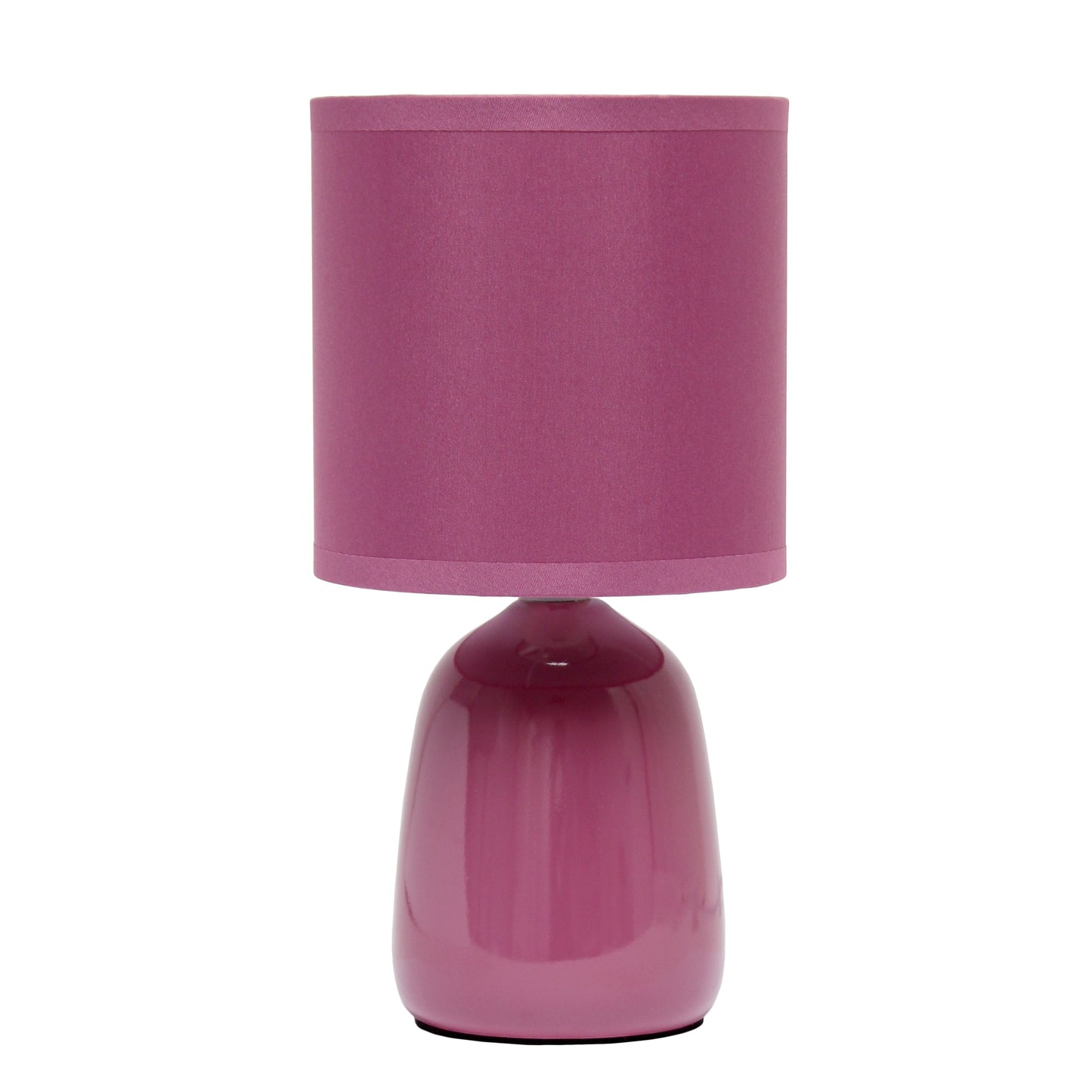 All The Rages Simple Designs Mauve 10" Ceramic Table Lamp With Matching Fabric Shade