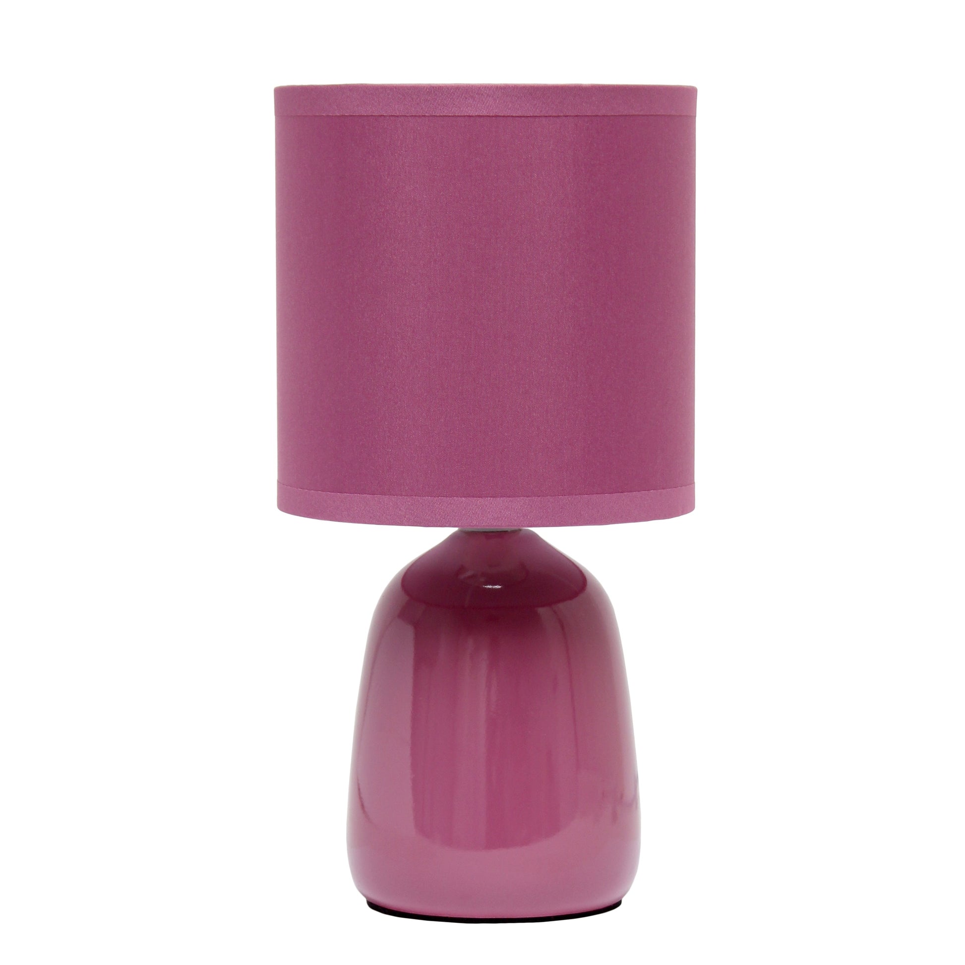 All The Rages Simple Designs Mauve 10" Ceramic Table Lamp With Matching Fabric Shade