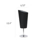 All The Rages Simple Designs Mini Chrome Table Lamp With Black Angled Fabric Shade