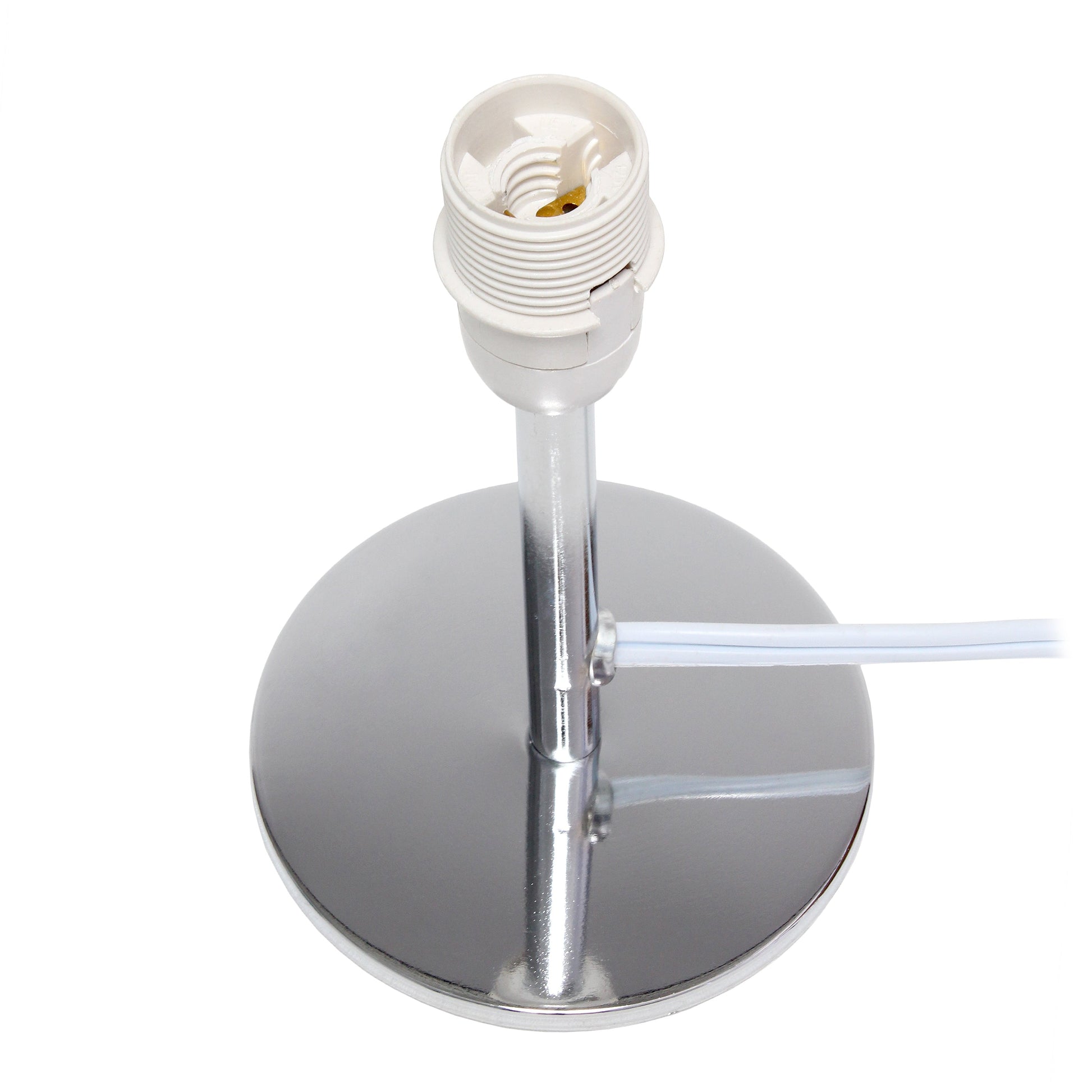 All The Rages Simple Designs Mini Chrome Table Lamp With Gray Angled Fabric Shade