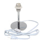 All The Rages Simple Designs Mini Chrome Table Lamp With Gray Angled Fabric Shade