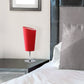All The Rages Simple Designs Mini Chrome Table Lamp With Red Angled Fabric Shade