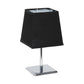 All The Rages Simple Designs Mini Chrome Table Lamp With Squared Black Empire Fabric Shade