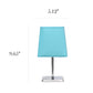 All The Rages Simple Designs Mini Chrome Table Lamp With Squared Blue Empire Fabric Shade