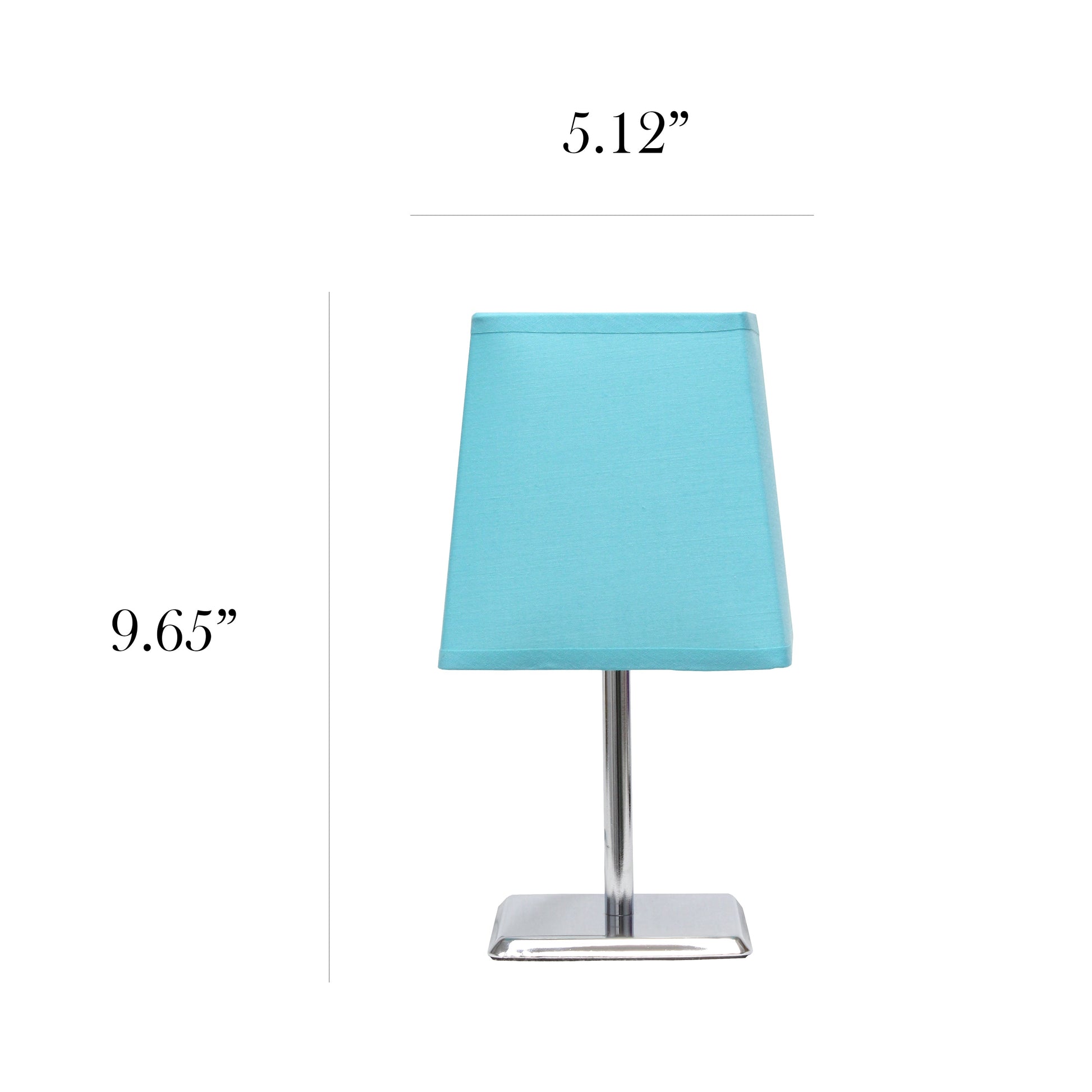All The Rages Simple Designs Mini Chrome Table Lamp With Squared Blue Empire Fabric Shade
