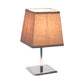All The Rages Simple Designs Mini Chrome Table Lamp With Squared Gray Empire Fabric Shade