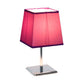 All The Rages Simple Designs Mini Chrome Table Lamp With Squared Purple Empire Fabric Shade