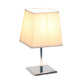 All The Rages Simple Designs Mini Chrome Table Lamp With Squared White Empire Fabric Shade