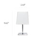 All The Rages Simple Designs Mini Chrome Table Lamp With Squared White Empire Fabric Shade