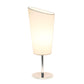 All The Rages Simple Designs Mini Chrome Table Lamp With White Angled Fabric Shade