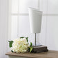 All The Rages Simple Designs Mini Chrome Table Lamp With White Angled Fabric Shade