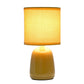 All The Rages Simple Designs Mustard Yellow 10" Ceramic Table Lamp With Matching Fabric Shade