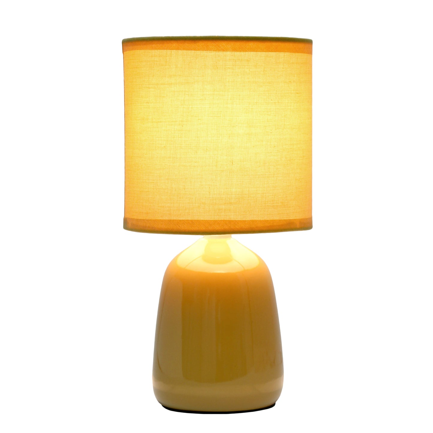All The Rages Simple Designs Mustard Yellow 10" Ceramic Table Lamp With Matching Fabric Shade